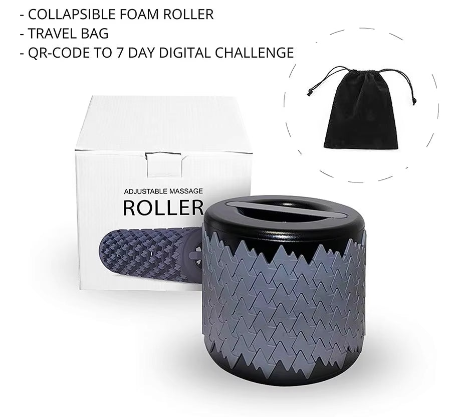 New Design Foldable Collapsible Foam Roller & Light Weight Deep Tissue Fitness Muscle Relaxer Massage Roller