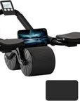 Elbow Support Automatic Rebound Abdominal Wheel Core Muscle Ab Trainer with Counter Display Fitness Exercise Roller Wheel