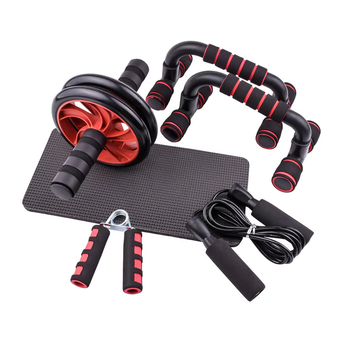 New Ab Roller&Jump Rope No Noise Abdominal Wheel Ab Roller with Mat for Arm Waist Leg Exercise Gym Fitness Equipment