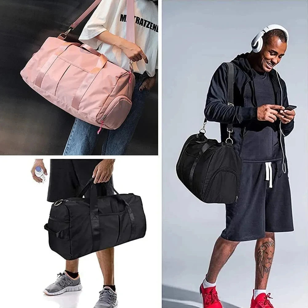 "Ultimate Travel Gym Bag: Versatile Duffel with Wet Pocket & Shoe Compartment for Active Men & Women"