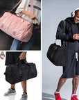 "Ultimate Travel Gym Bag: Versatile Duffel with Wet Pocket & Shoe Compartment for Active Men & Women"