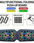 Portable Multifunctional Push-Up Board Set with Handles Foldable Fitness Equipment for Chest Abdomen Arms and Back Training