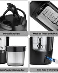 650Ml USB Electric Portable Whey Protein Shaker Bottle Fully Automatic Stirring Cup Rechargeable Gym BA Free Cocktail Blend