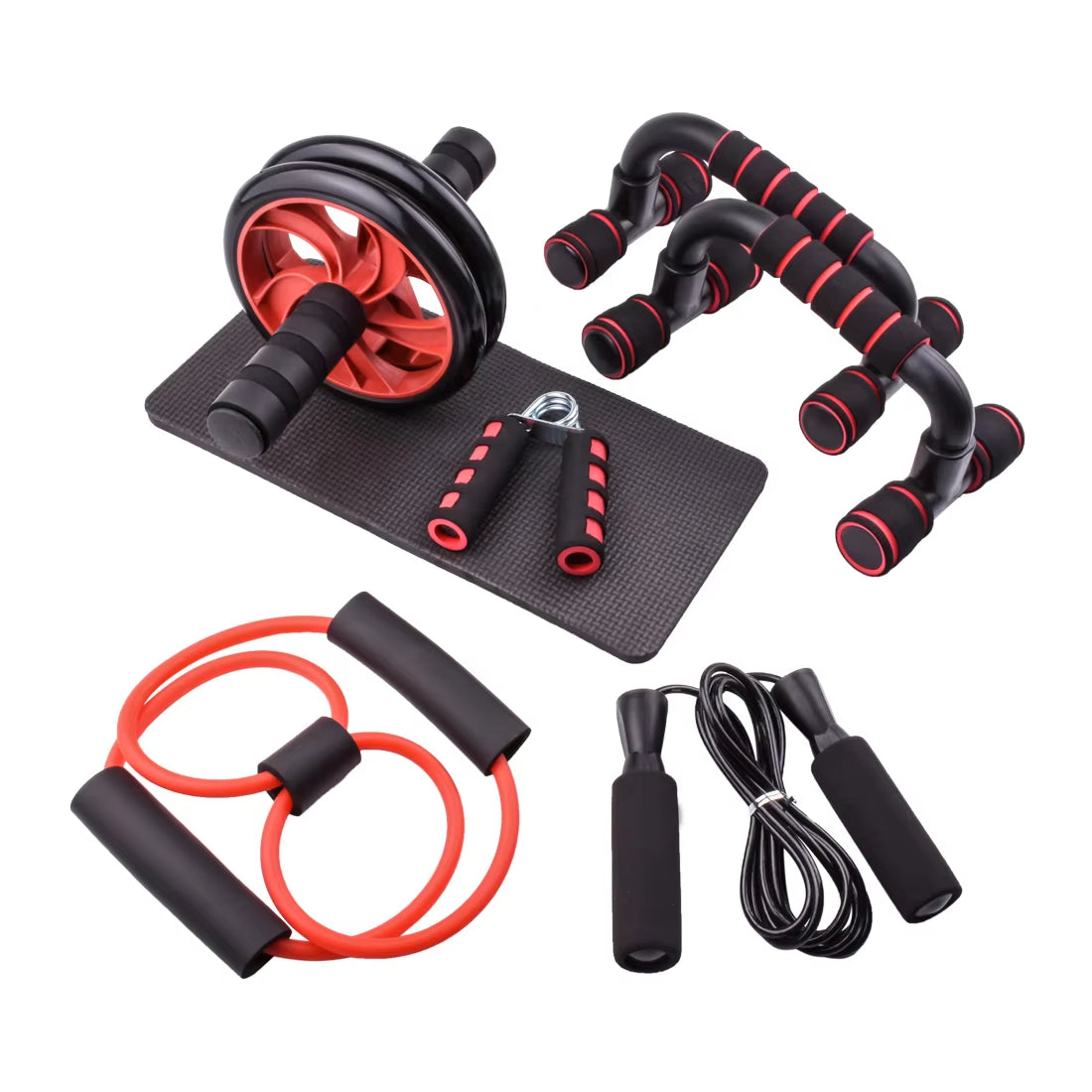 New Ab Roller&Jump Rope No Noise Abdominal Wheel Ab Roller with Mat for Arm Waist Leg Exercise Gym Fitness Equipment